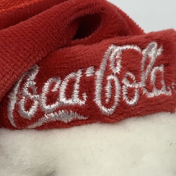 2 Plush Coca-Cola Boyds Bears Mini Polar Bears w/Red Embroidered Christmas Hats - Picture 10 of 12